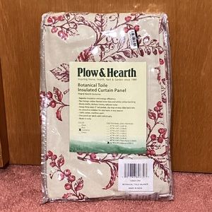 Plow & Hearth Botanical Toile Insulated Double-Lined Valance, 42W×14L -Cranberry